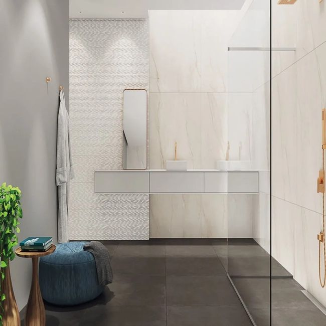 Porcelanato Solene WH Acetinado Retificado 120x120cm (Caixa c/ 1,44m²) Branco Portinari