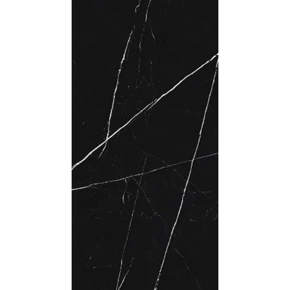 Porcelanato Esmaltado Polido 60x120cm Caixa com 2,20 m² Preto Royal Black Lux Biancogres