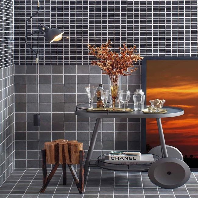 Pastilha para Piscina Preto Blend Acetinado/Brilhante 2,5X5 cm J.R. Bold Drop System Atlas