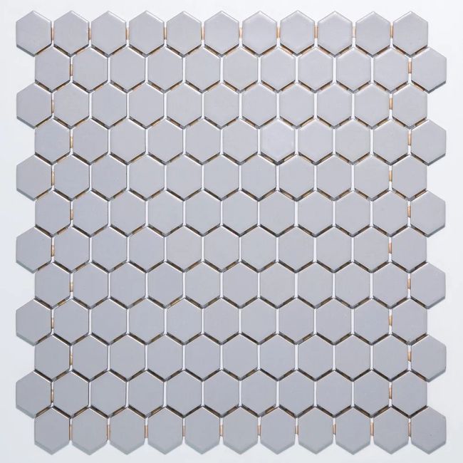 Pastilha para Piscina Cinza Inox Acetinado Hexagonal Bold Drop System Atlas