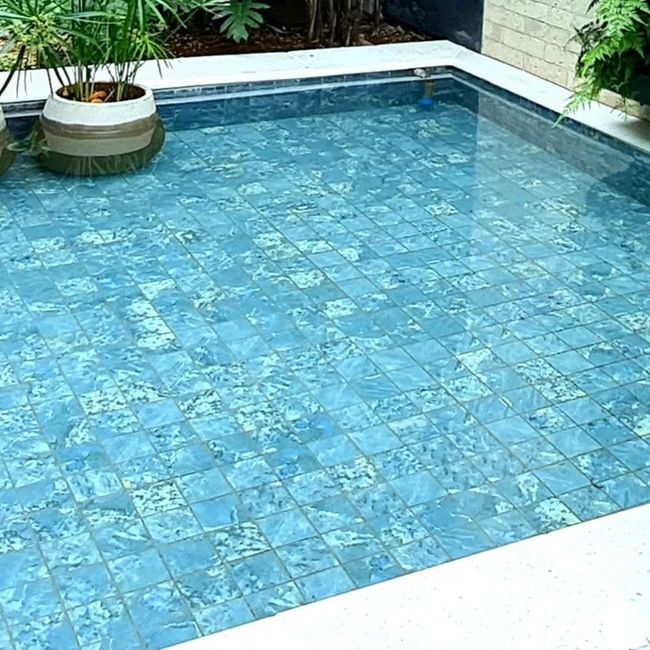 Revestimento Para Piscina Azul 10x10 cm Grés Morea Mate Bold Drop System Atlas