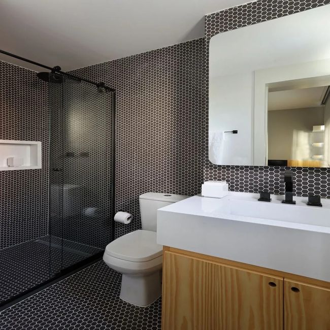 Pastilha para Piscina Cinza Barents Acetinado Hexagonal Bold Drop System Atlas