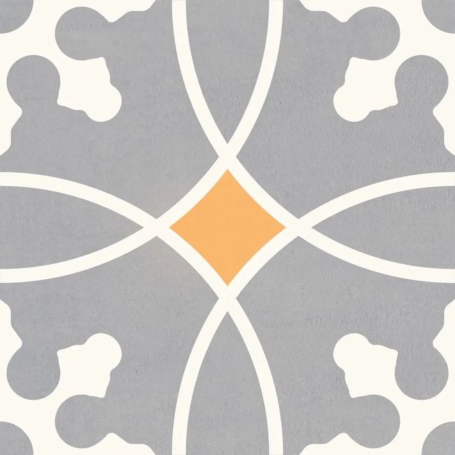 Revestimento Para Piscina Cinza Branco e Laranja 20x20 cm Grés Sale Mate Bold Atlas