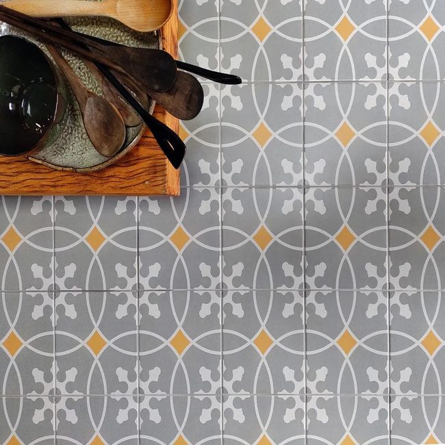 Revestimento Para Piscina Cinza Branco e Laranja 20x20 cm Grés Sale Mate Bold Atlas