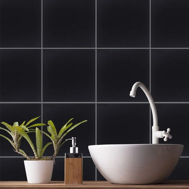 Revestimento Para Piscina Preto Acetinado 20x20 cm Grés Nero Bold Atlas