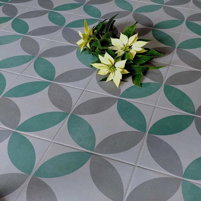 Revestimento Para Piscina Cinza e Verde 20x20 cm Grés Safi Mate Bold Atlas