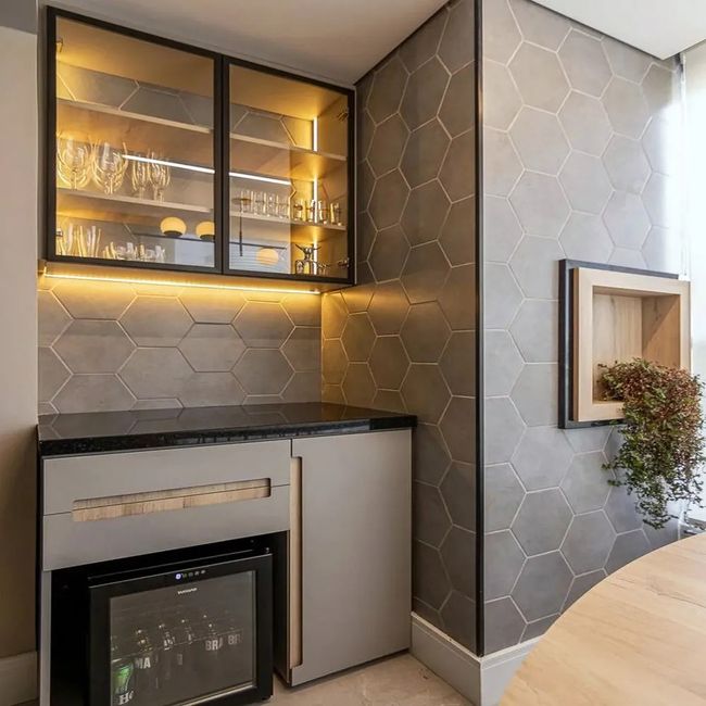 Revestimento Para Piscina Cinza Hexagonal  22,3 cm Grés Rigel Mate Bold Atlas