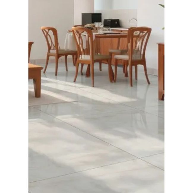 Porcelanato Marmorizado Cinza Retificado Polido 83x83cm Dijon Lux 2,73m² Royal Grés