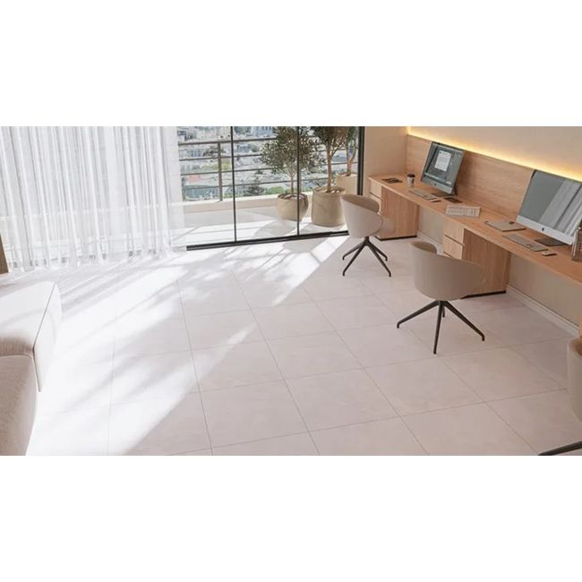 Porcelanato Marmorizado Bege Retificado Acetinado 61,8x61,8cm Arezzo 2,67m² Royal Grés