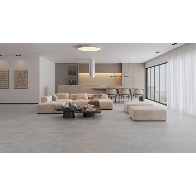 Porcelanato Cimentício Cinza Retificado Acetinado 83x83cm Colmar 2,73m² Royal Grés