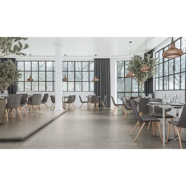 Porcelanato Cimentício Cinza Retificado Acetinado 83x83cm Lille 2,73m² Royal Grés