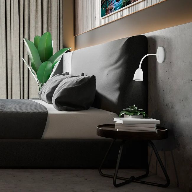 Arandela Led Direct Articulável 4W 3000K Preto Taschibra