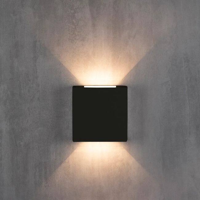 Arandela Clean Led Quadrada 2 Fachos Abs 3W 3.000K  Preto Blumenau Iluminação