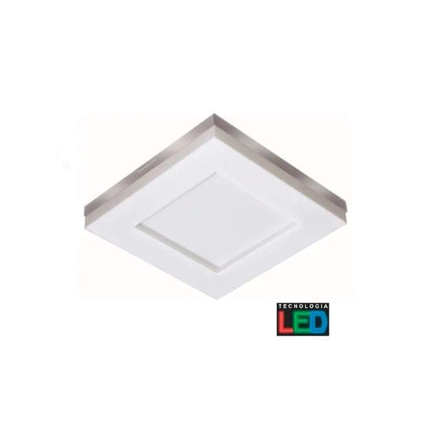Arandela Quadrada LED Tualux 18cm 9W Bivolt 6500K Branca Astúrias