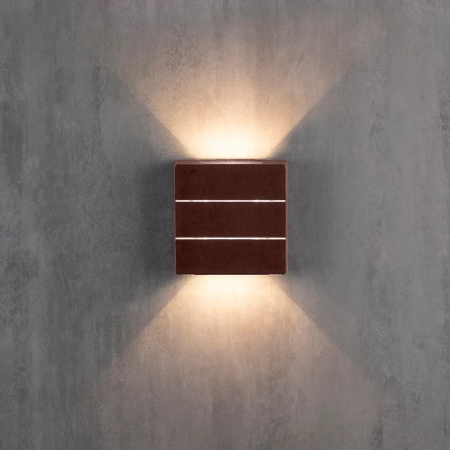 Arandela Clean Led Aletada Abs 6W 3.000K Marrom Blumenau Iluminação