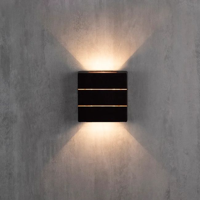 Arandela Clean Led Aletada Abs 6W 3.000K  Preto Blumenau Iluminação