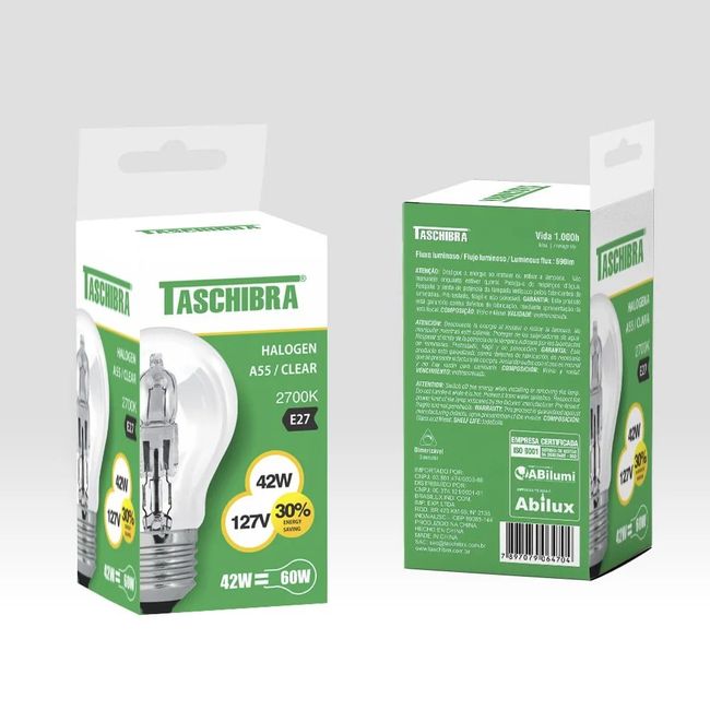 Lâmpada Halógena A55 42W 127V Taschibra
