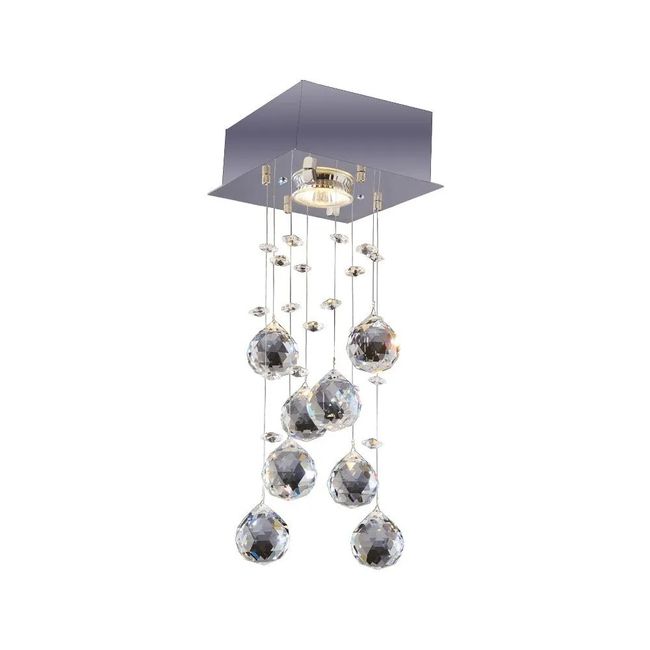 Lustre de cristais Brihante para 1 lâmpada GU10 transparente Bronzearte