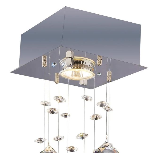 Lustre de cristais Brihante para 1 lâmpada GU10 transparente Bronzearte