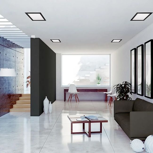 Painel Slim Led Quadrado 18W 6500K Preto LLumm Bronzearte