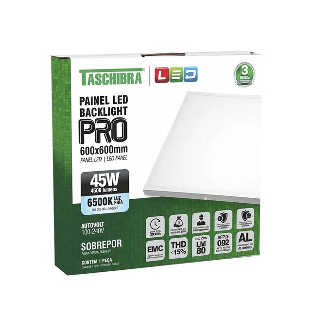 Painel Led Pro 60x60 Sobrepor 6500k Taschibra