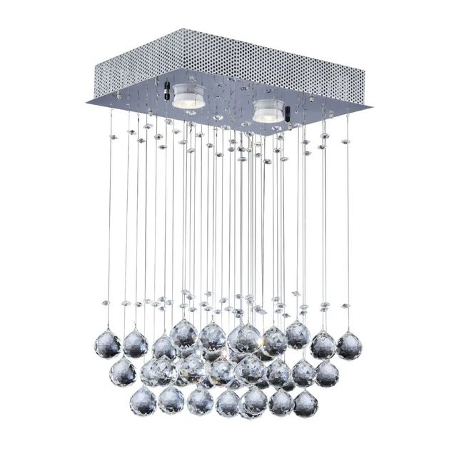 Pendente Cristal Ball Retangular Bronzearte para 2 Lâmpadas GU10