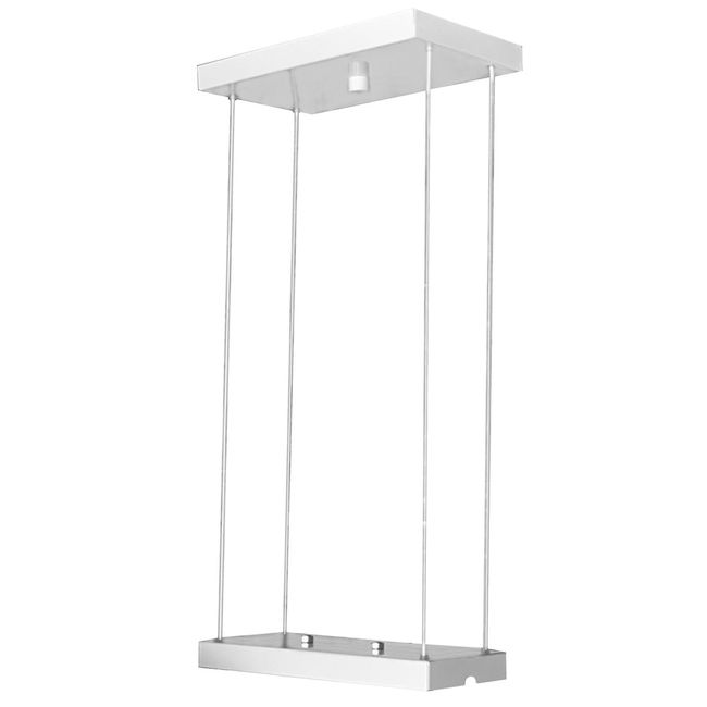 Pendente retangular Tualux de alumínio cabo ajustável de 1,5m branco