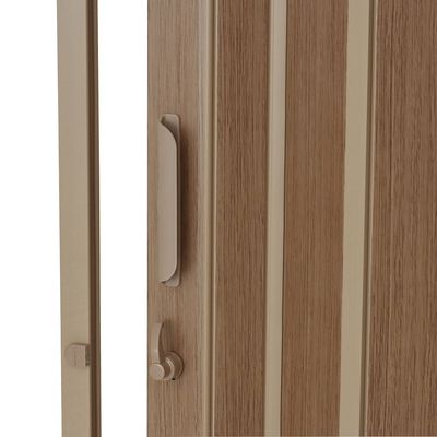 Telhanorte | Porta Sanfonada Em Pvc Castanho Com Trinco 210X96CM