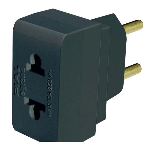Adaptador para Tomada 2 Polos Preto Bivolt Pial