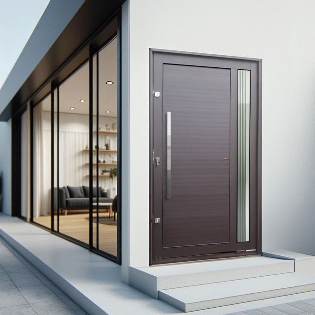 Porta-Pivotante-Aluminio-LambVisione-CPuxEElite-Marrom-Corten-240X120-Brimak-2632101-2