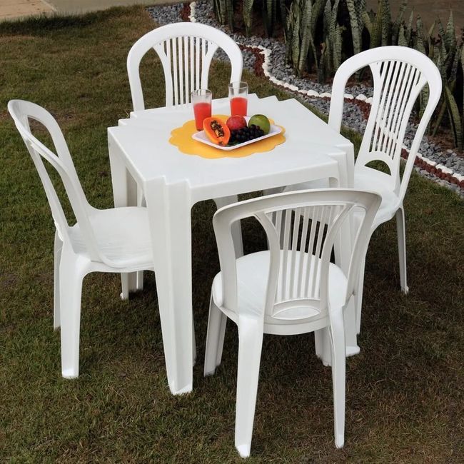 Mesa De Tambaú Em Polipropileno Branco Basic Tramontina