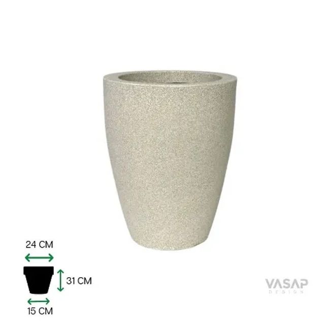 Vaso de Plástico Vietnamita 31 Branco Mármore Vasap Design