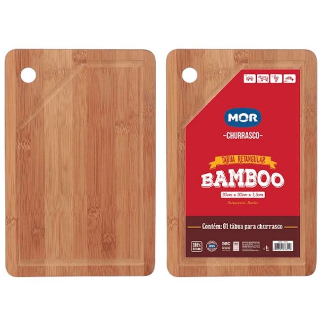 Tábua Retangular Bamboo 30x20cm