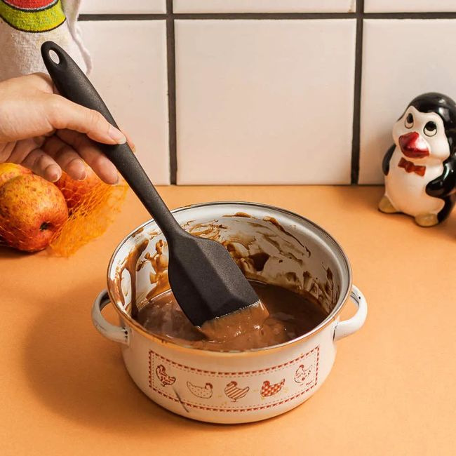 Espatula Reta De Silicone Preto Mozcada