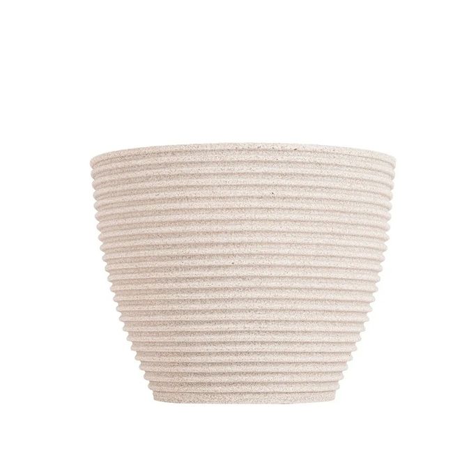 Vaso De Plástico Cone Baixo Riscato Pote N° 22 Branco Marmore Vasap