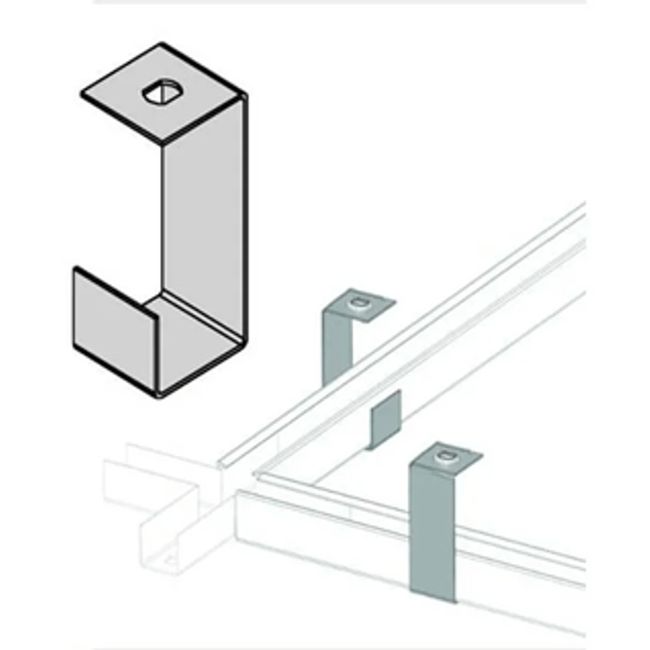 Gancho Curto para Luminária 38x38 Aço Perfil Lider
