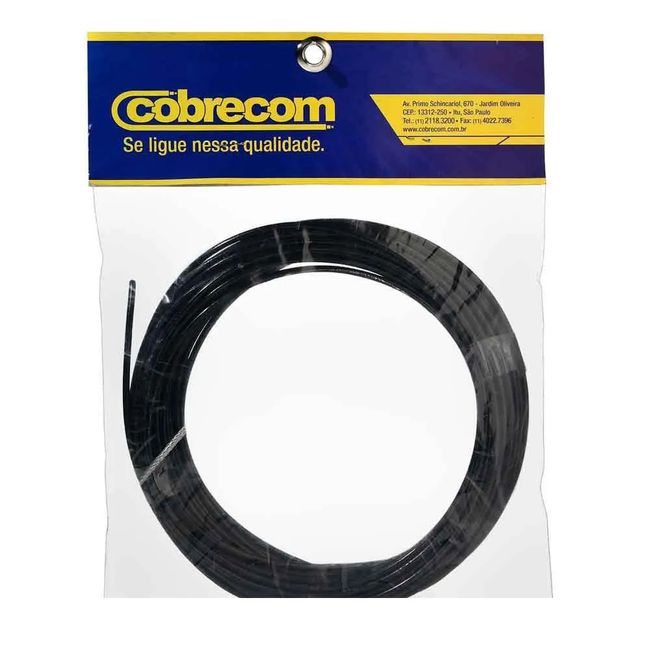 Cabo Flexível Antichamas 750V 2,5mm² Preto 15m Cobrecom