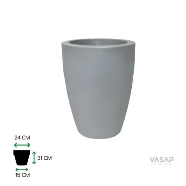 Vaso De Plástico Vietnamita Pote 31 Cinza Claro Vasap