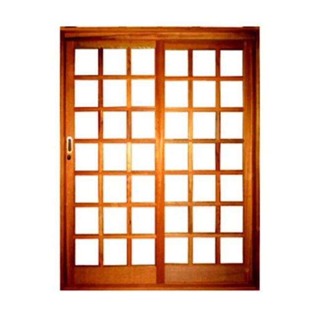 Porta de correr 2 folhas Quadriculado 215x140cm imbuia Madaza