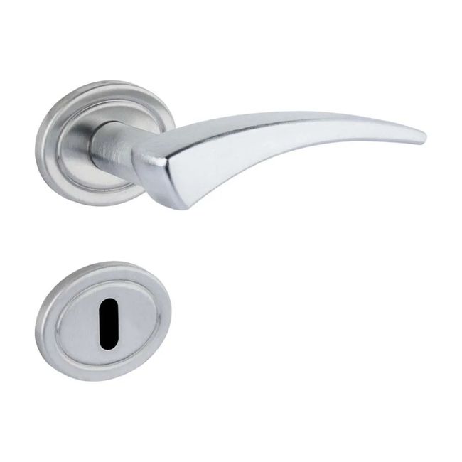 Fechadura interna de aço zamac 401 com roseta cromada acetinada La Fonte
