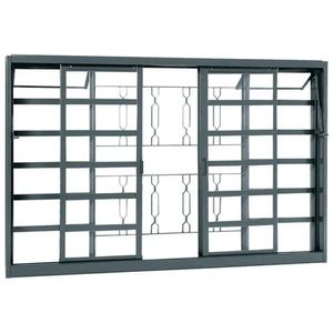 Janela de correr 4 folhas Belfort 100x120x8cm com grade elo Sasazaki
