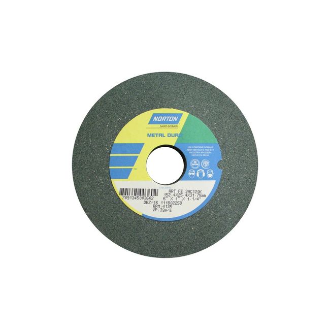 Rebolo para ferramentaria 39C 120 152,4x25,4x31,75mm verde Norton
