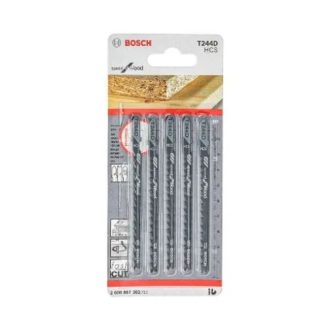Lâmina Serra Tico Tico T244D Speed For Wood 5 Peças Bosch