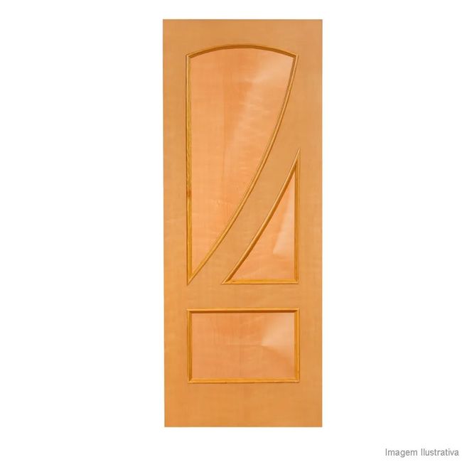 Porta Decorada de Madeira Geneve 210x72cm Mogno Natural Fuck