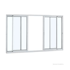 Janela de Correr 4 Folhas Alumifort 100x200x6,4cm Divisão Sasazaki
