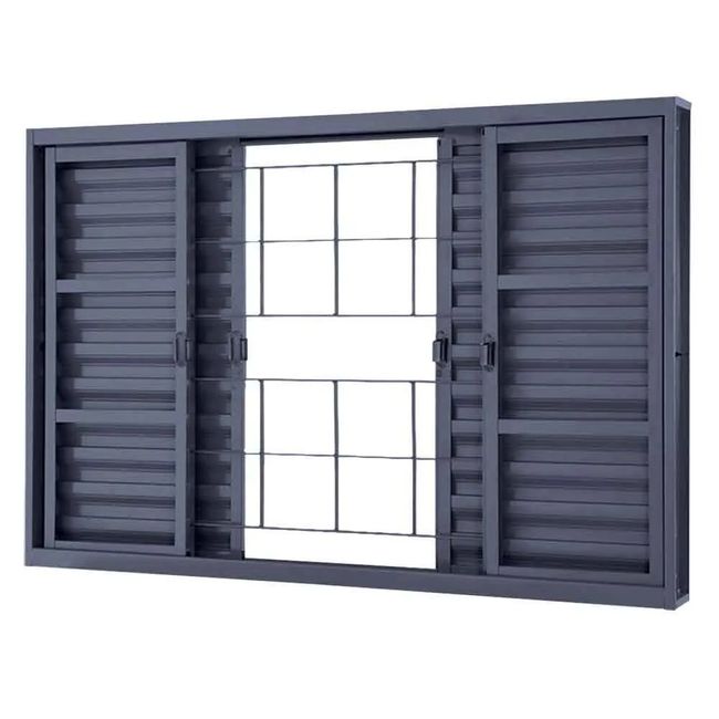Janela Veneziana 6 Folhas Básica 100x200x13cm Grade Quadrada Lucasa