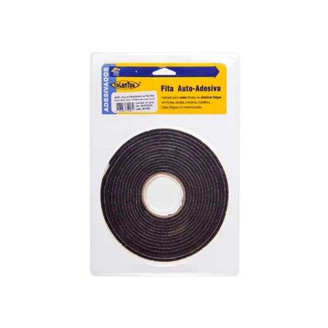 Fita Auto Adesiva Feltro 20mmx5 Mts 5mm Cinza Talentos