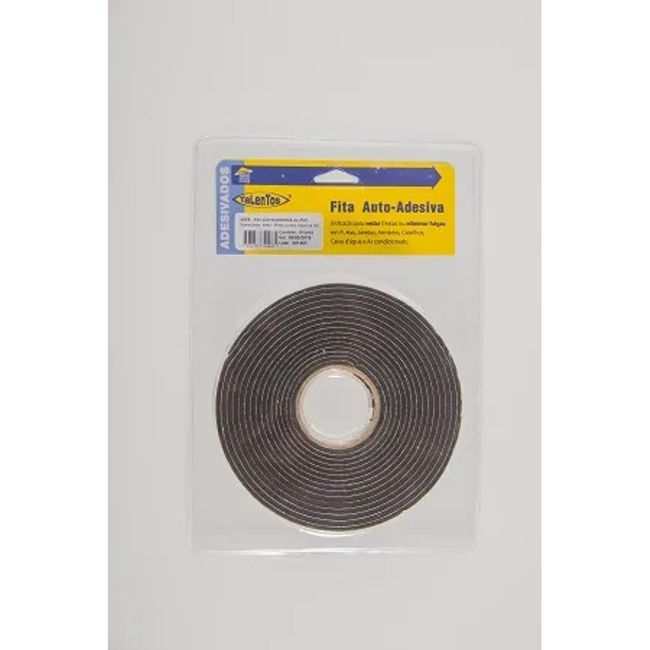 Fita Auto Adesiva PVC 20mmx2mm 5m Preto - Talentos