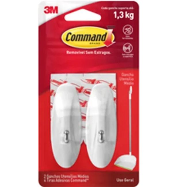 Gancho Adesivo Médio Unitário Branco Design Utilidade 3M Command™