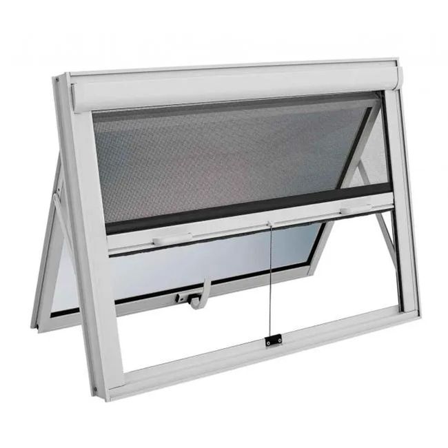 Janela Maxim-Ar Tela Mosqueteira Integrada Alumínio Branco 60x60x7 Alumifort Sasazaki